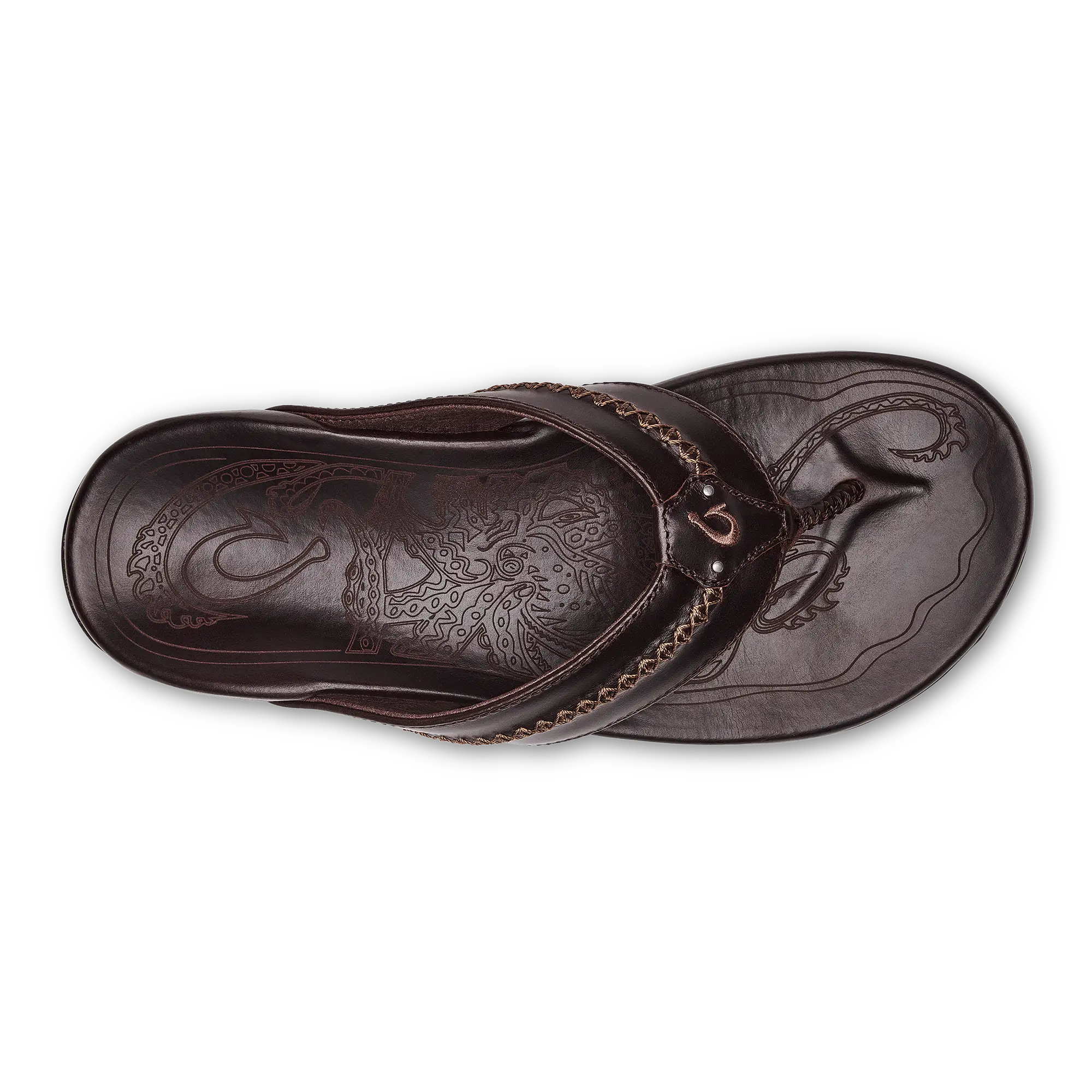 Mea Ola Men's Leather Beach Sandals - Dark Java - Image 10