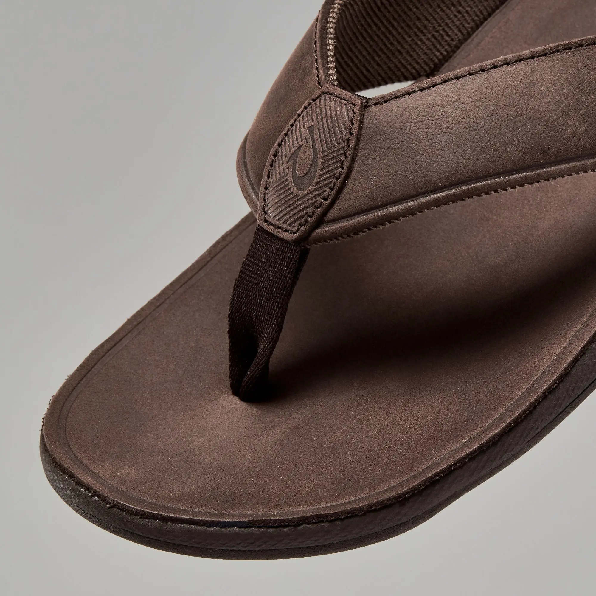 Tuahine Men's Waterproof Leather Beach Sandals - Dark Wood - Image 5