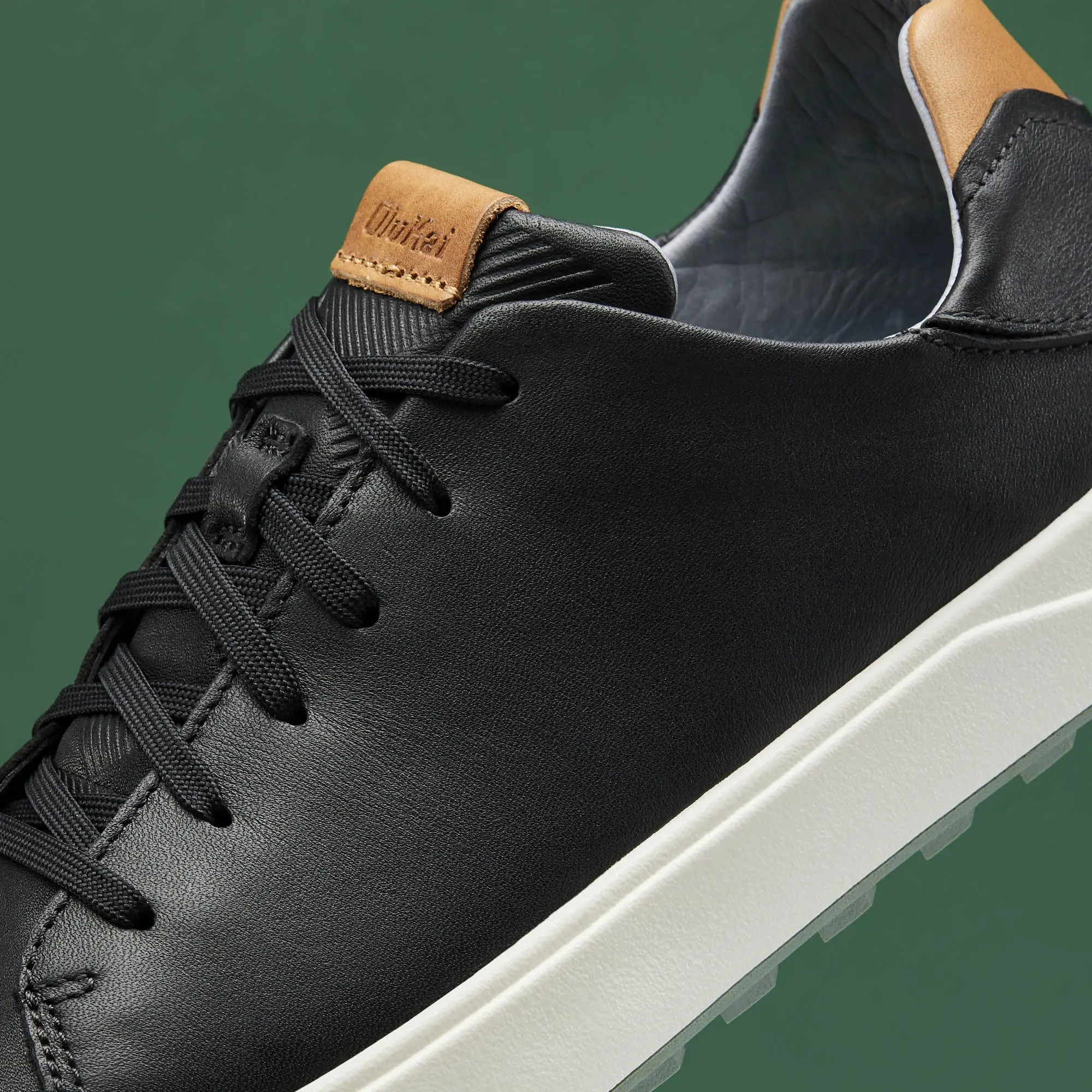 Wai'alae Men's Waterproof Leather Golf Shoes - Black - Image 4