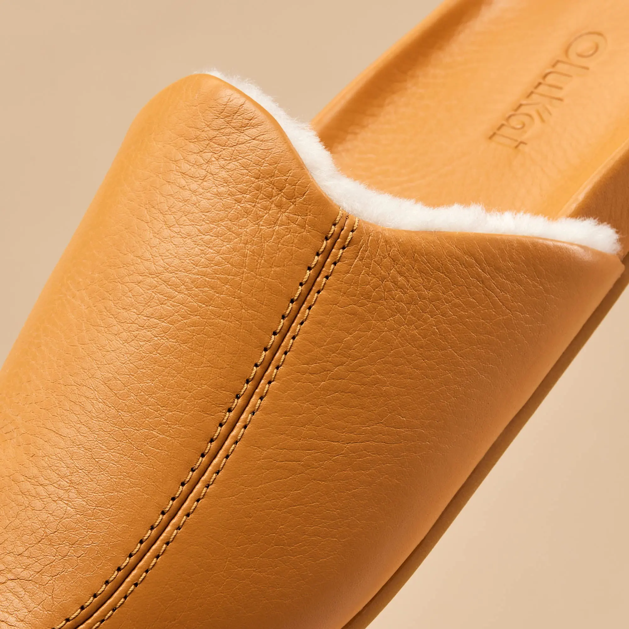 K nea Women's Leather Slipper Mules - Saddle - Image 3