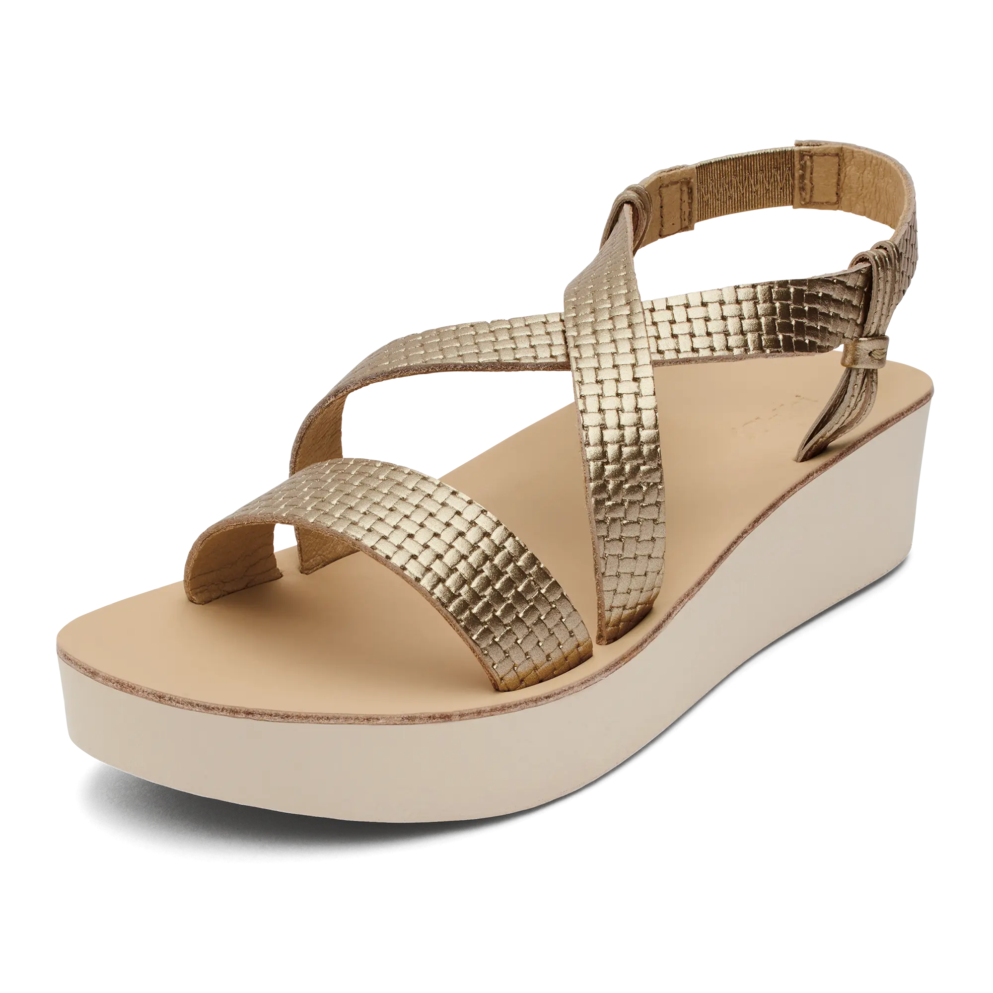 ' nohi Strappy Women's Sandals - Bubbly / White Sand - Image 5