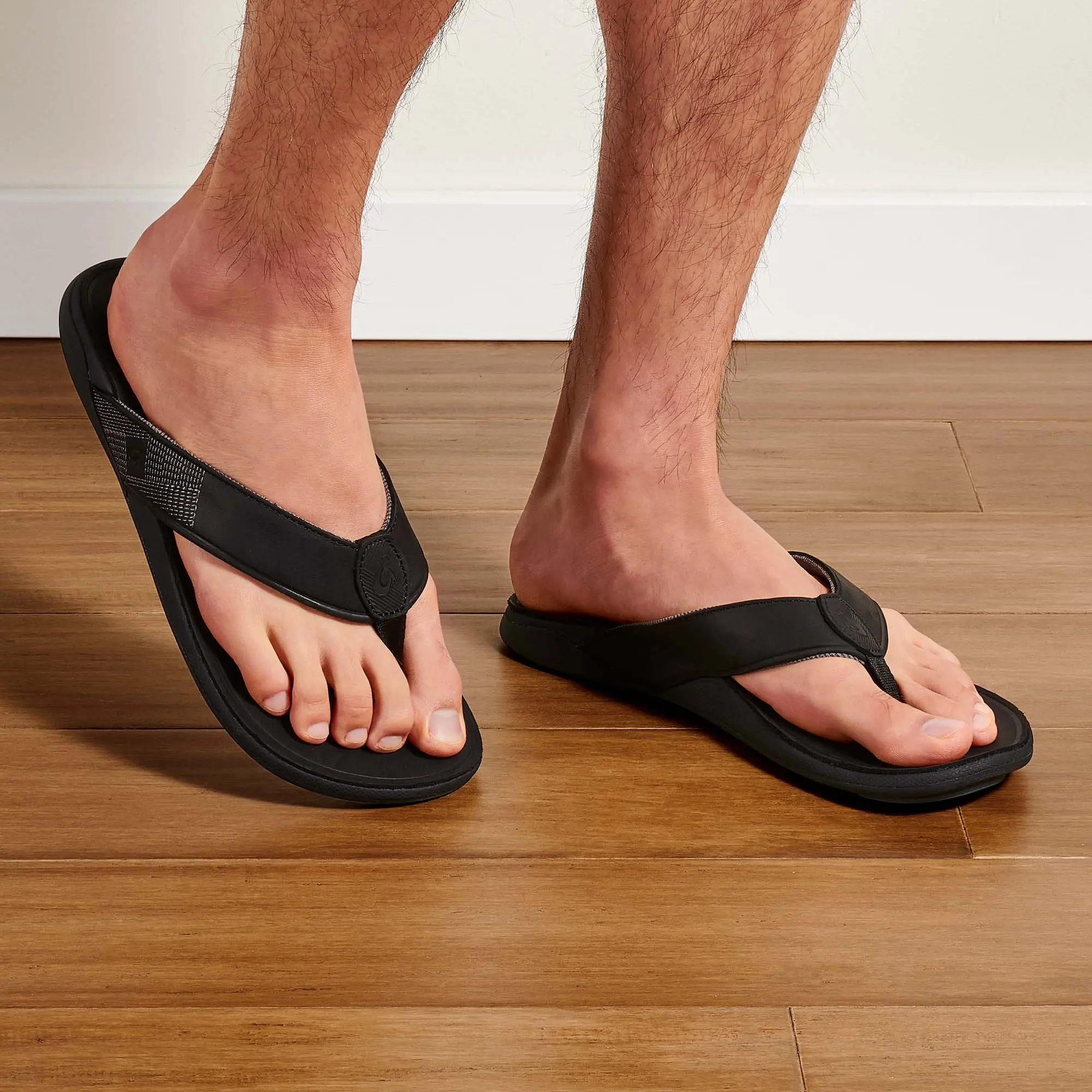 Tuahine Men's Waterproof Leather Beach Sandals - Black - Image 5