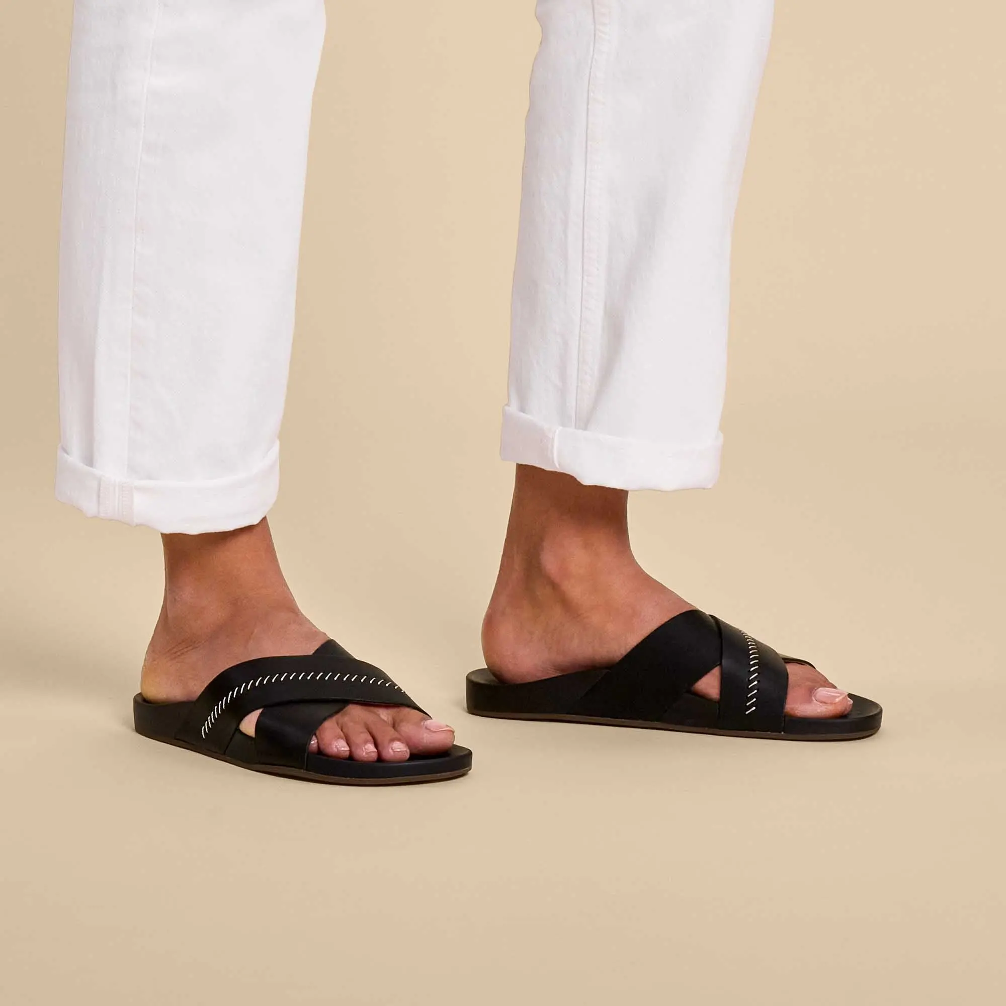 Kipe'a 'Olu Women's Slide Sandals - Black - Image 2