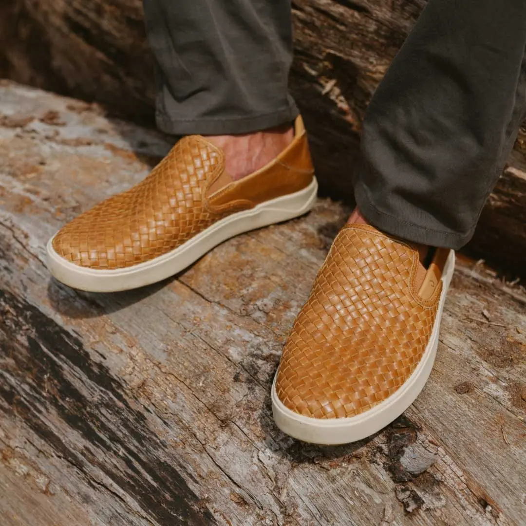 Lae'ahi Lauhala Men's Leather Slip-On Sneakers - Fox - Image 2