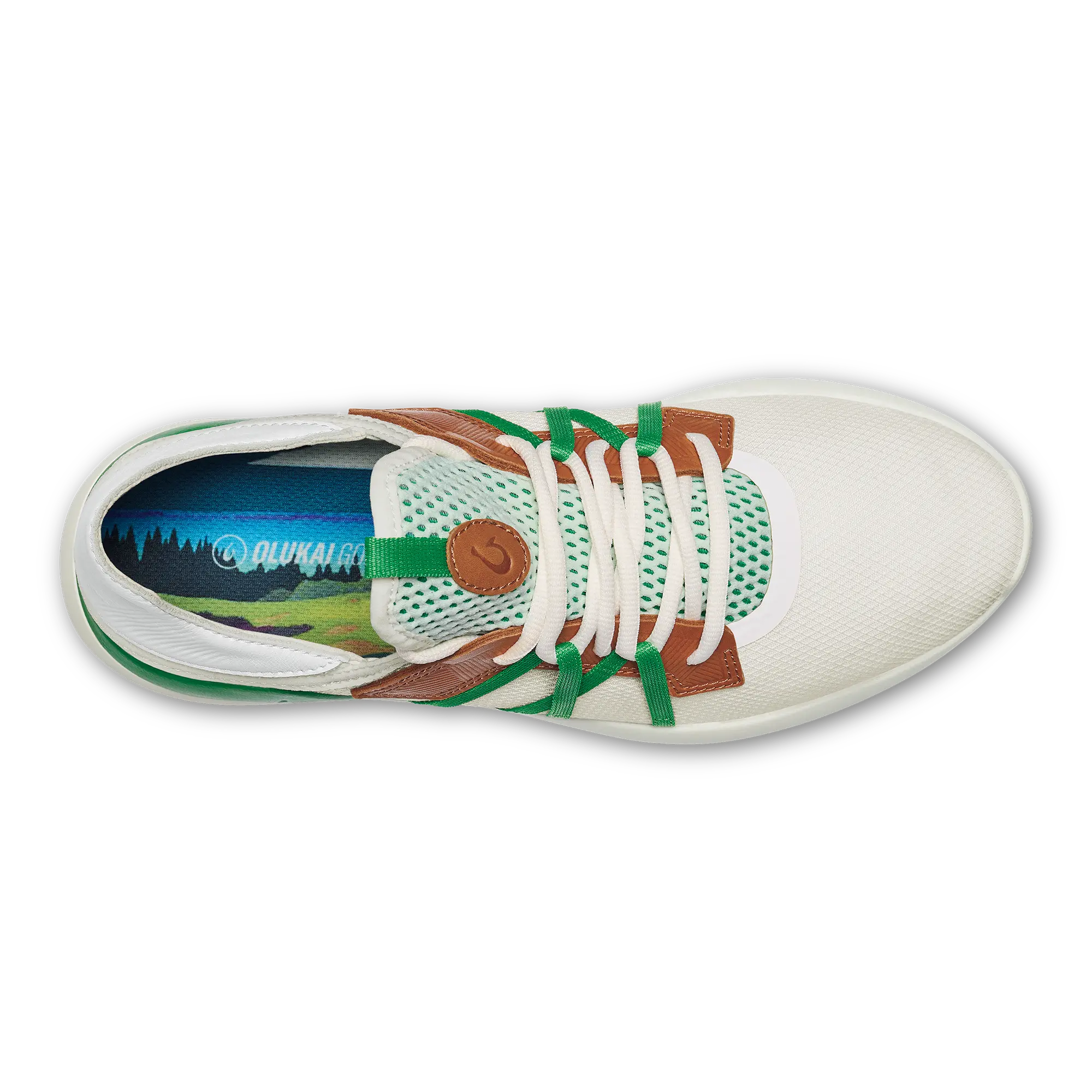 Manele Men's Breathable Golf Shoes - White / Bamboo - Image 8