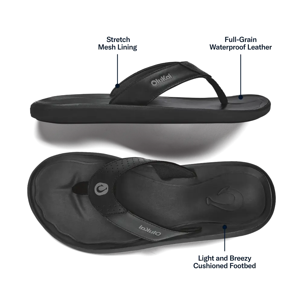 Pili Men's Waterproof Leather Sandals - Lava Rock - Image 4