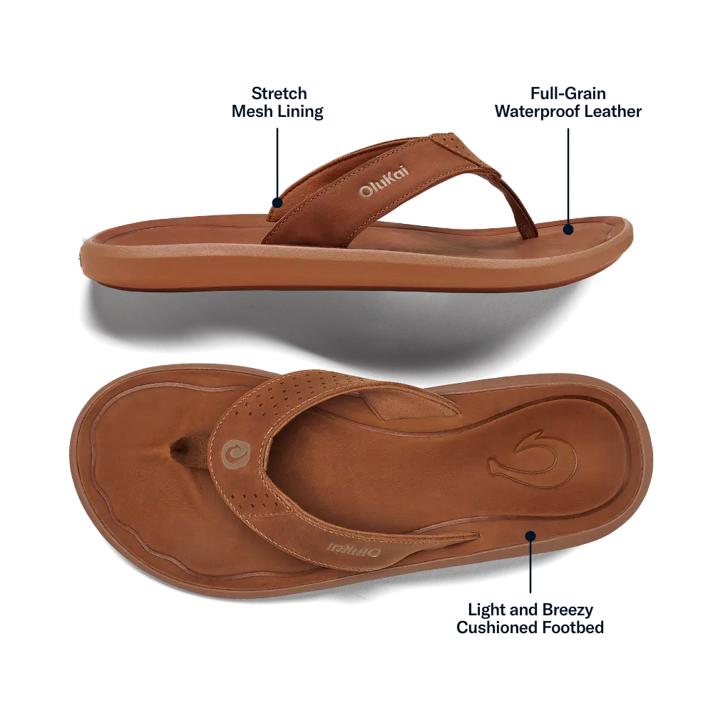 Pili Men's Waterproof Leather Sandals - Fox - Image 3