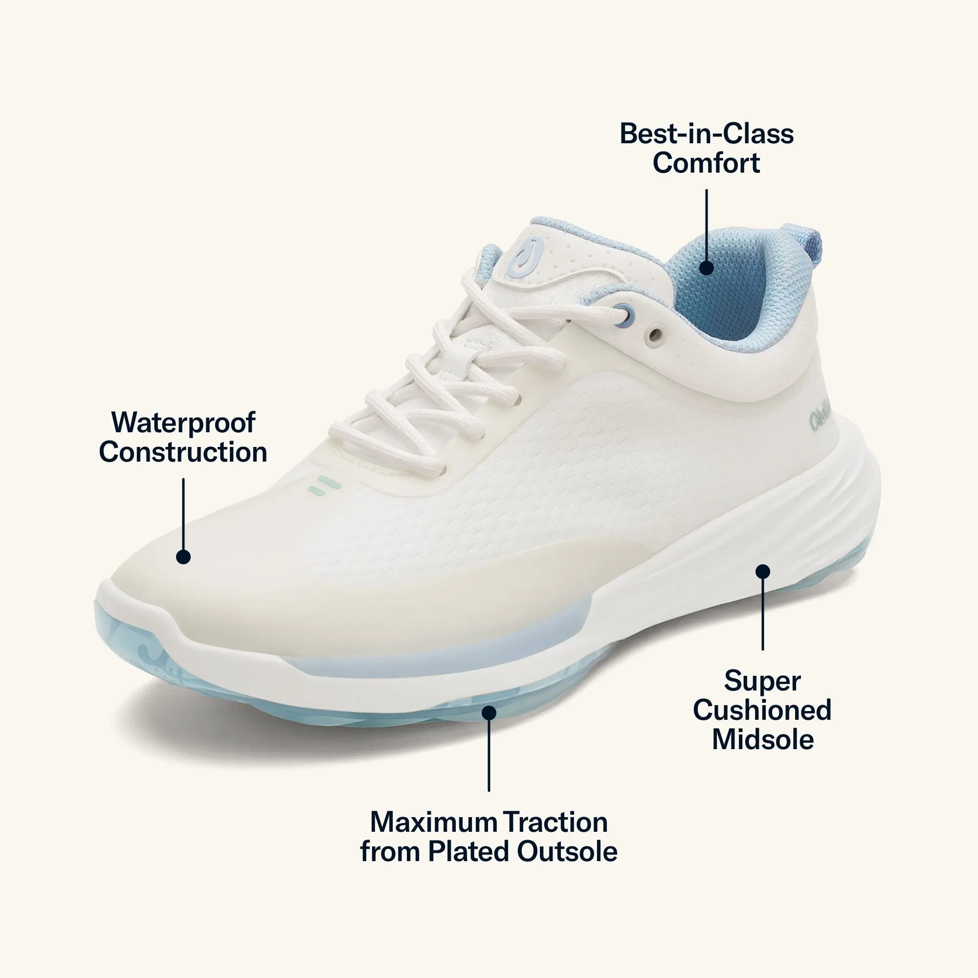 M kena Women's Waterproof Golf Shoes - Bright White - Image 3