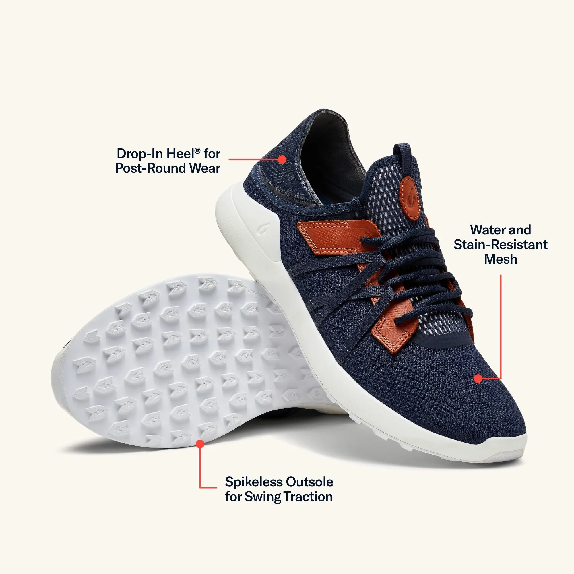 Manele Men's Breathable Golf Shoes - Trench Blue - Image 3