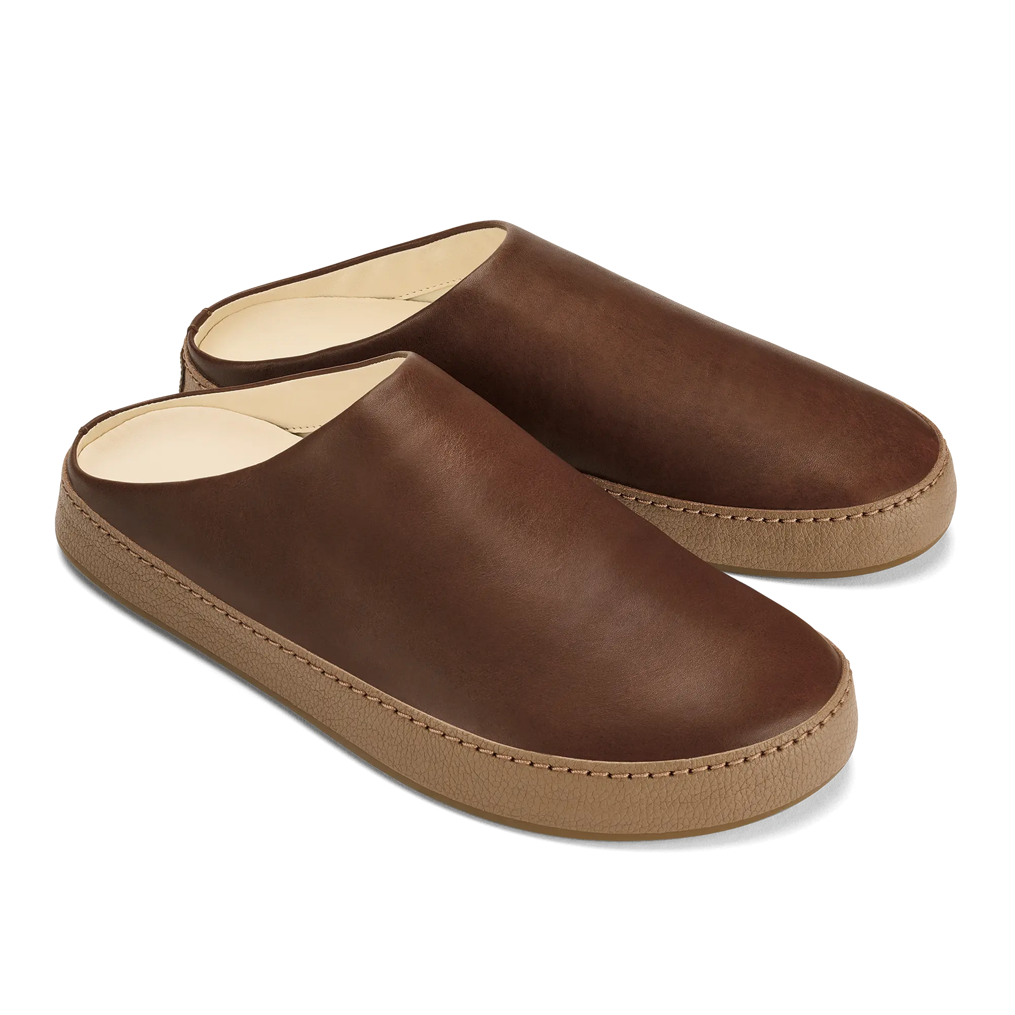 H mani Men's Leather Mules - Toffee / Tan - Image 4