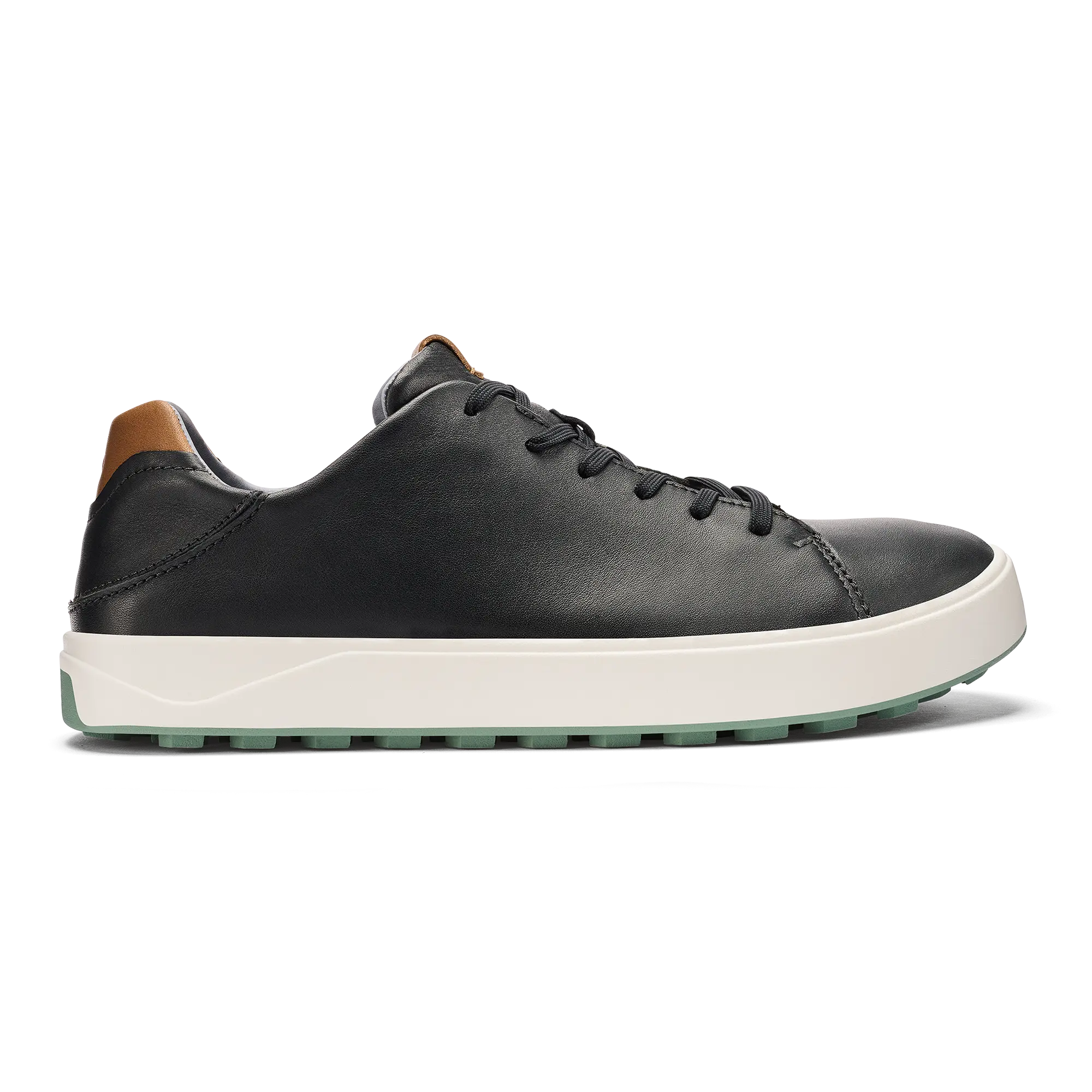 Wai'alae Men's Waterproof Leather Golf Shoes - Black