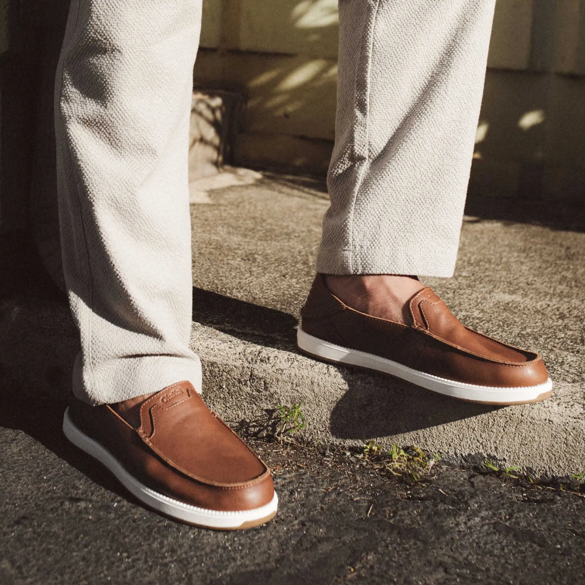 K kaha Nia Men's Leather Slip-On Shoes - Fox - Image 2