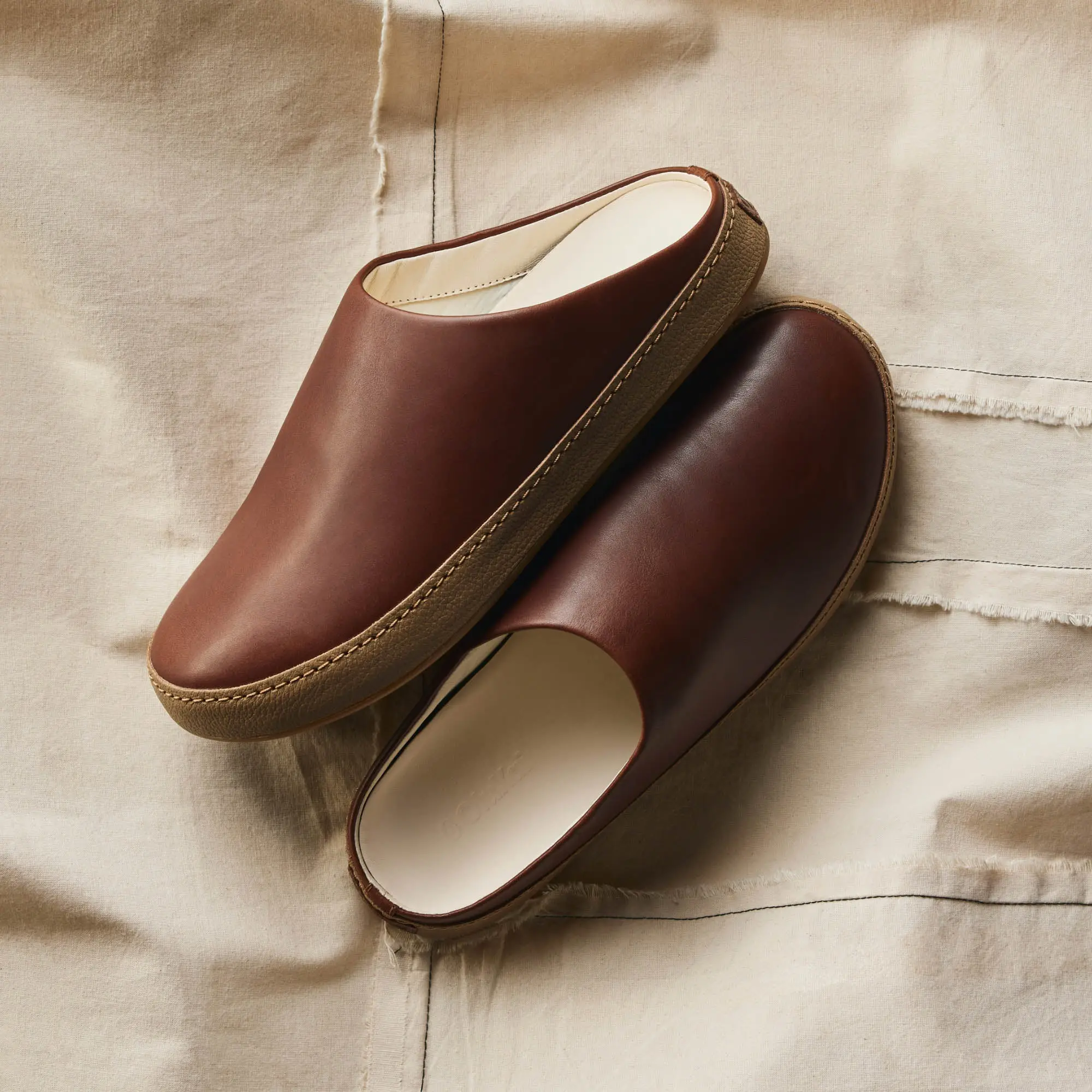 H mani Men's Leather Mules - Toffee / Tan - Image 8