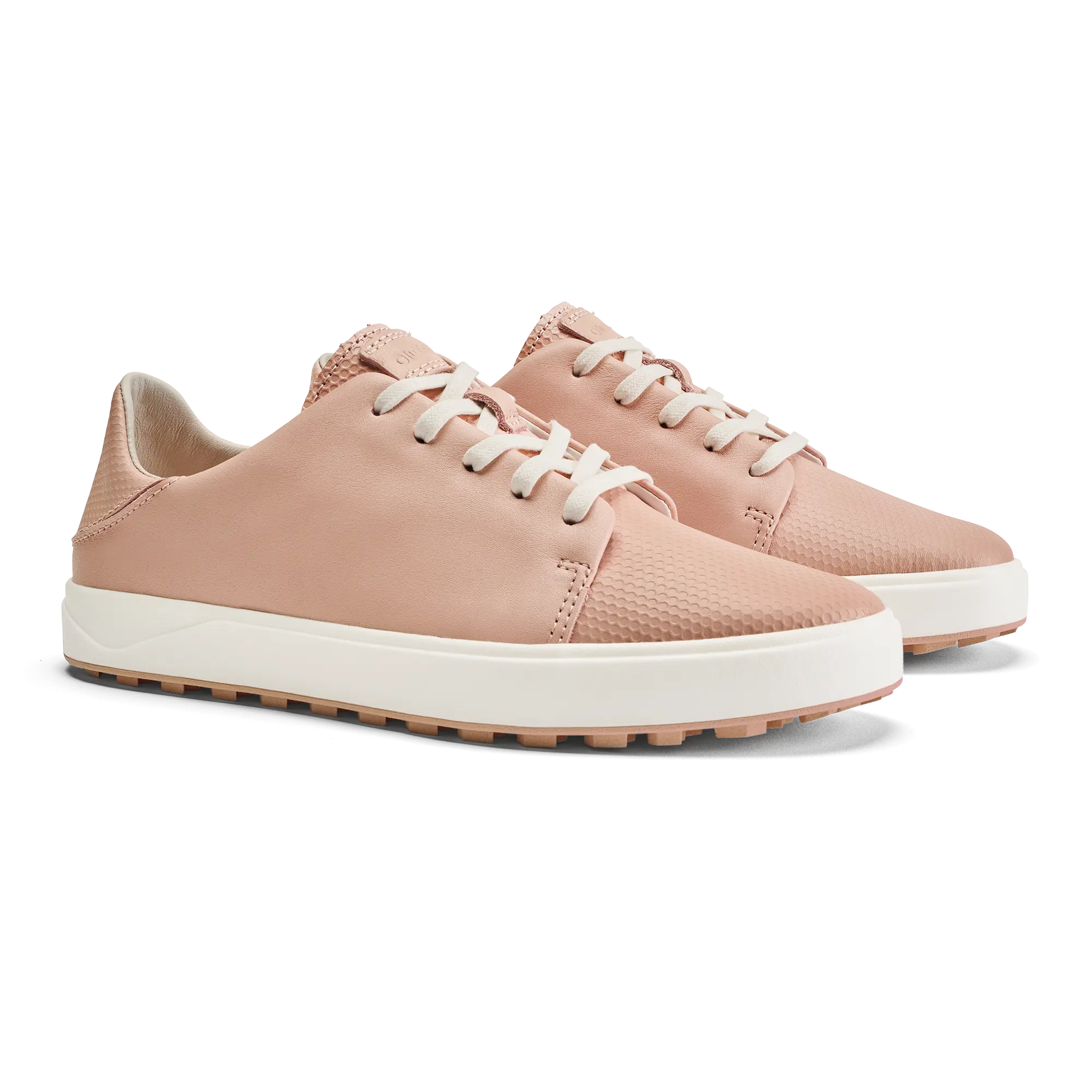 Wailea Women's Waterproof Leather Golf Shoes - Soft Pink / Bright White - Image 3