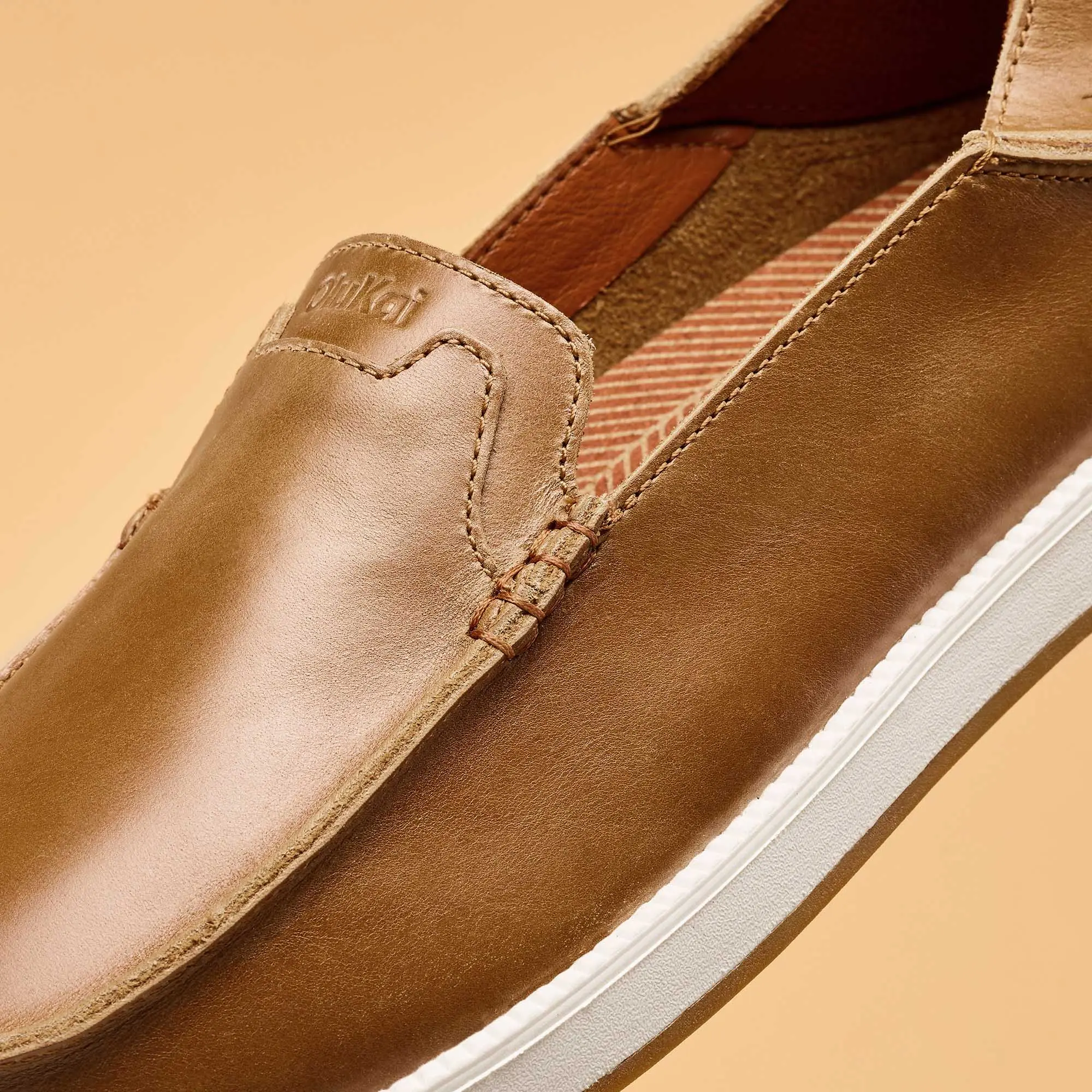 K kaha Nia Men's Leather Slip-On Shoes - Fox - Image 3