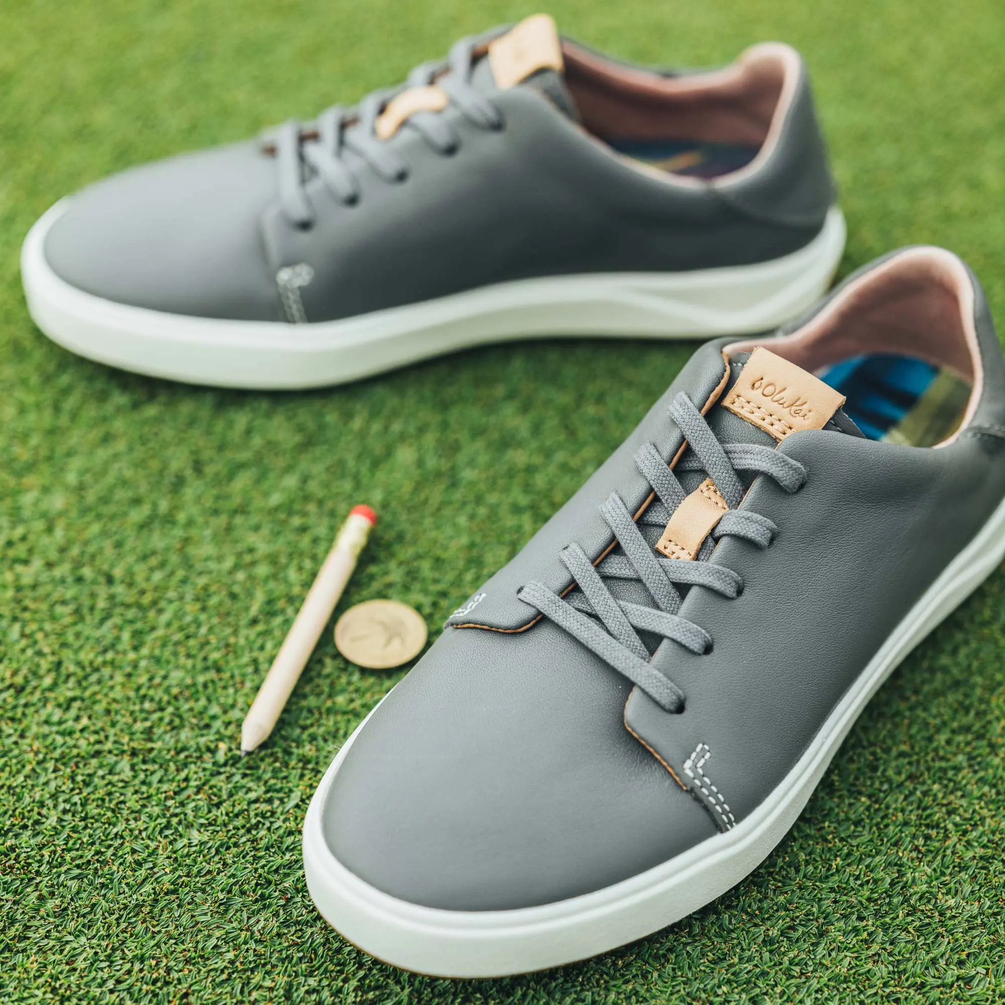 Wailea Women's Waterproof Leather Golf Shoes - Stone - Image 2