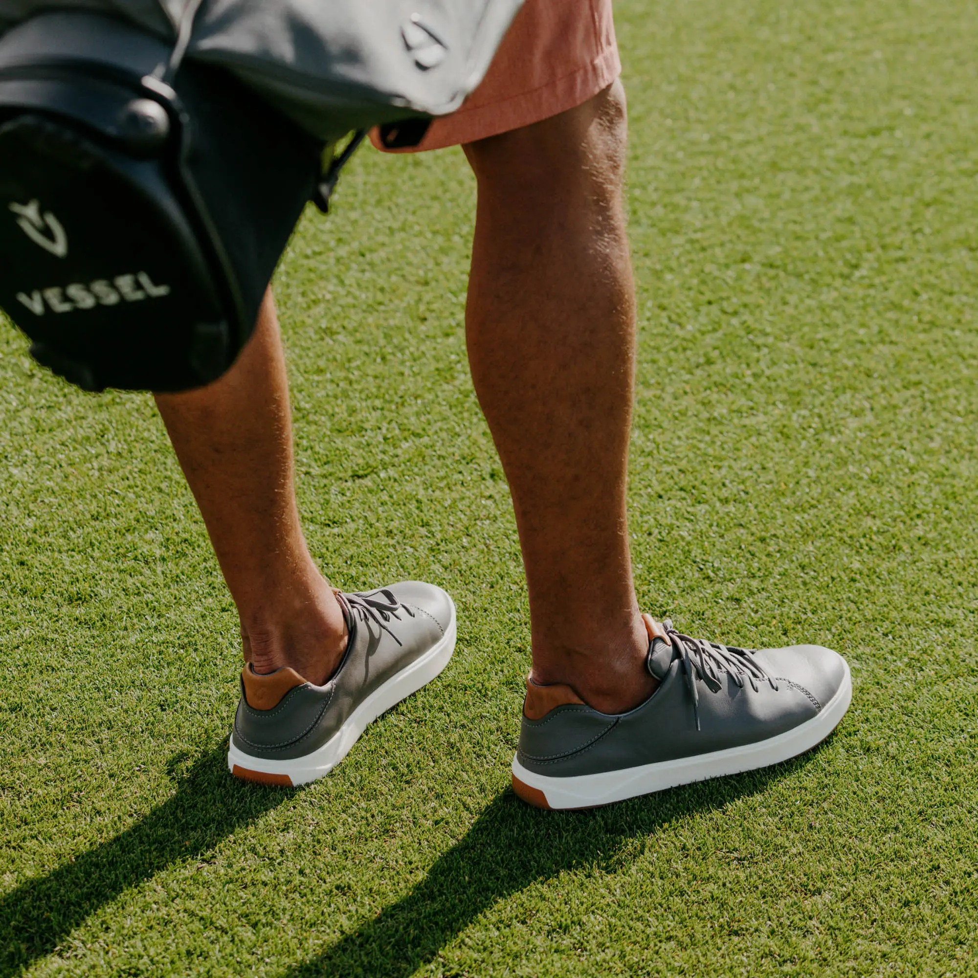 Wai'alae Men's Waterproof Leather Golf Shoes - Stone - Image 2