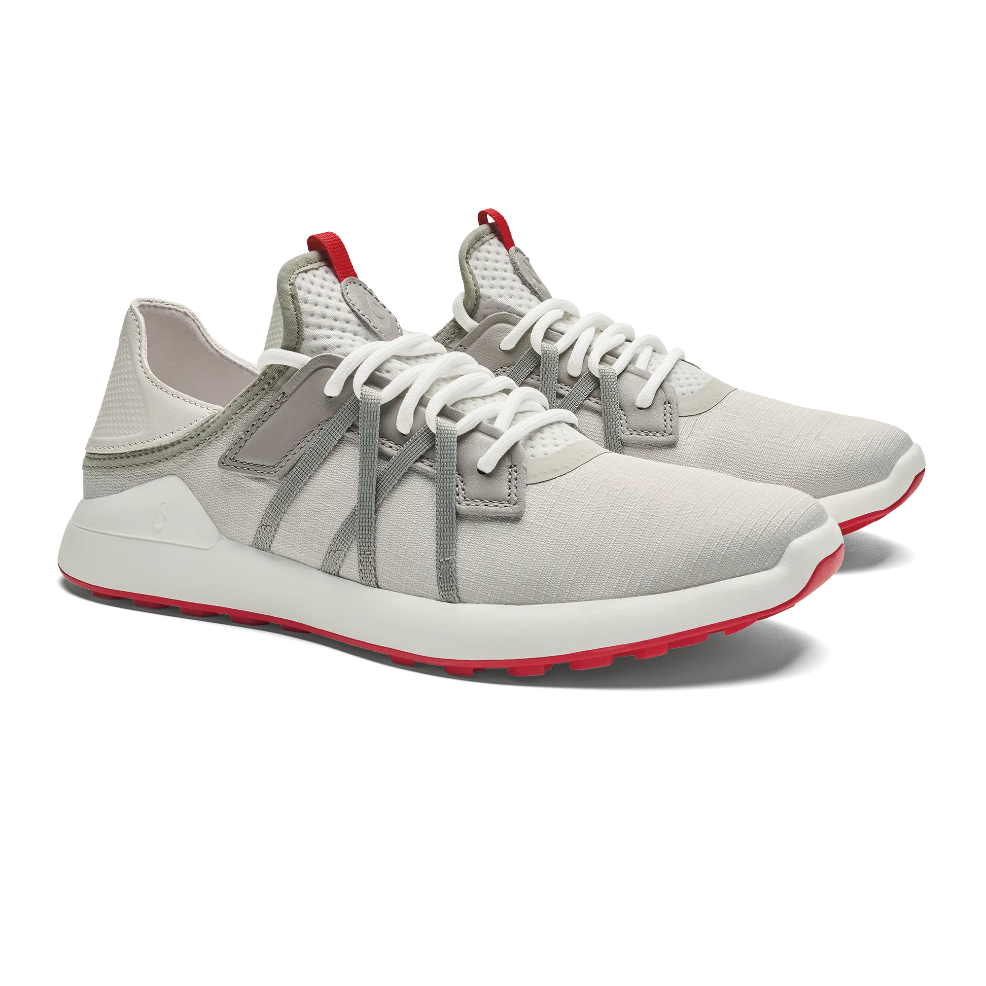 Manele Men's Breathable Golf Shoes - Sterling / Bright Red - Image 4