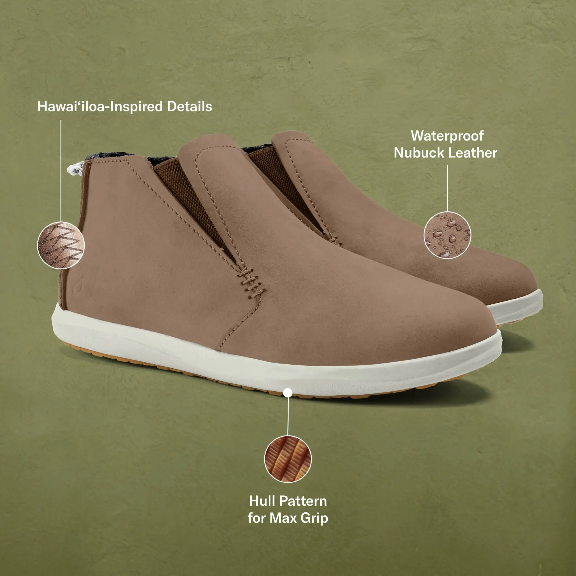 Hawai'iloa Manu Hope Women's Booties- Taupe Grey / Off White - Image 3