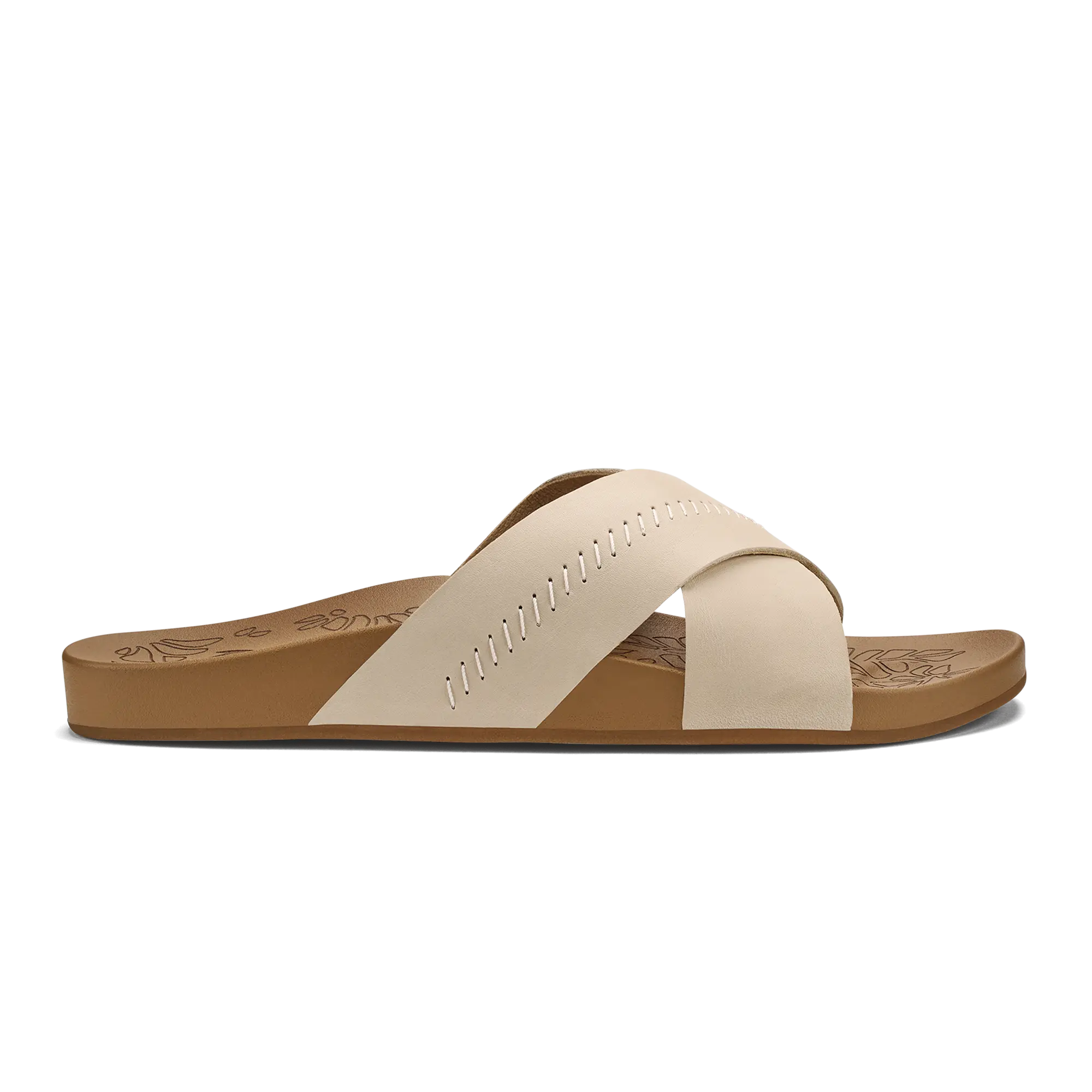 Kipe'a 'Olu Women's Slide Sandals - Puka / Tan